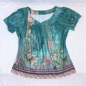 Women's Whimsical Floral Shirt Disamer Brand